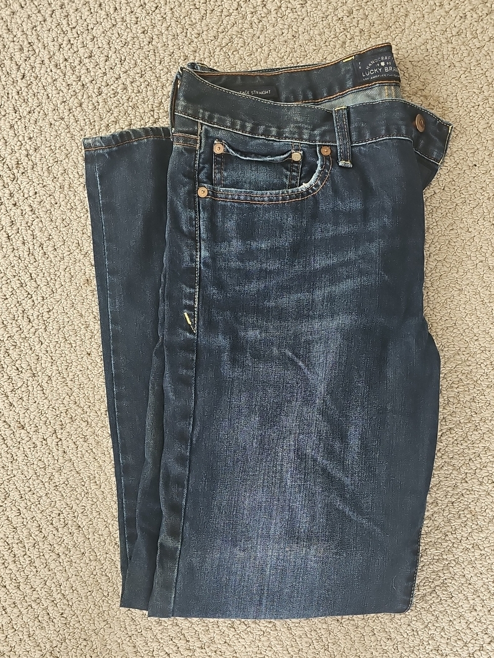 Lucky Brand Men's 34×30 Indigo 361 Vintage Straight Jeans
